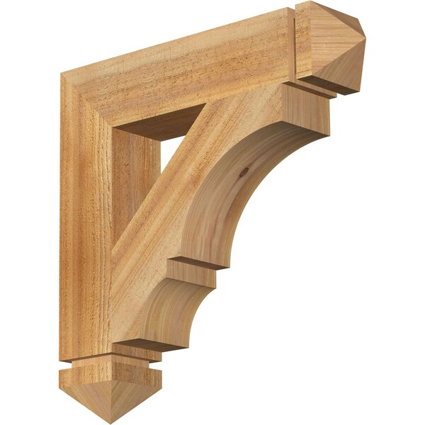 Ekena Millwork Balboa Arts & Crafts Rough Sawn Bracket, Western Red Cedar, 4"W x 20"D x 20"H BKT04X20X20BOA03RWR - main